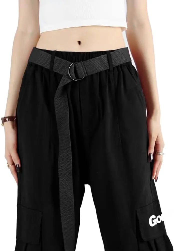 Cargo Pants Women with Pockets High Waist Baggy Casual Techwear Wide Leg Trousers Women Relaxed Fit Fashion Adjustable