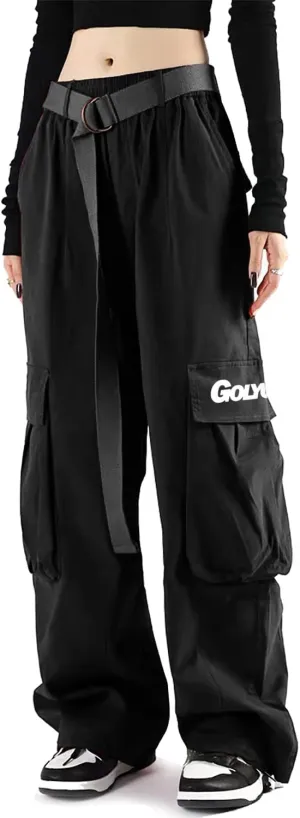 Cargo Pants Women with Pockets High Waist Baggy Casual Techwear Wide Leg Trousers Women Relaxed Fit Fashion Adjustable