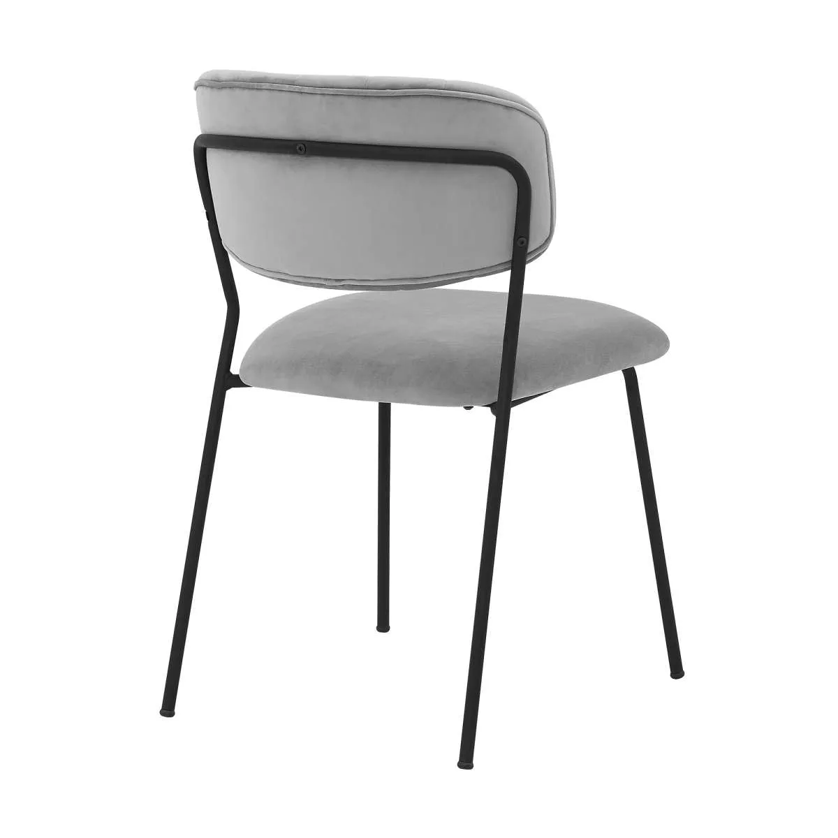 Carlo Gray Velvet and Metal Dining Room Chairs - Set of 2 By Armen Living