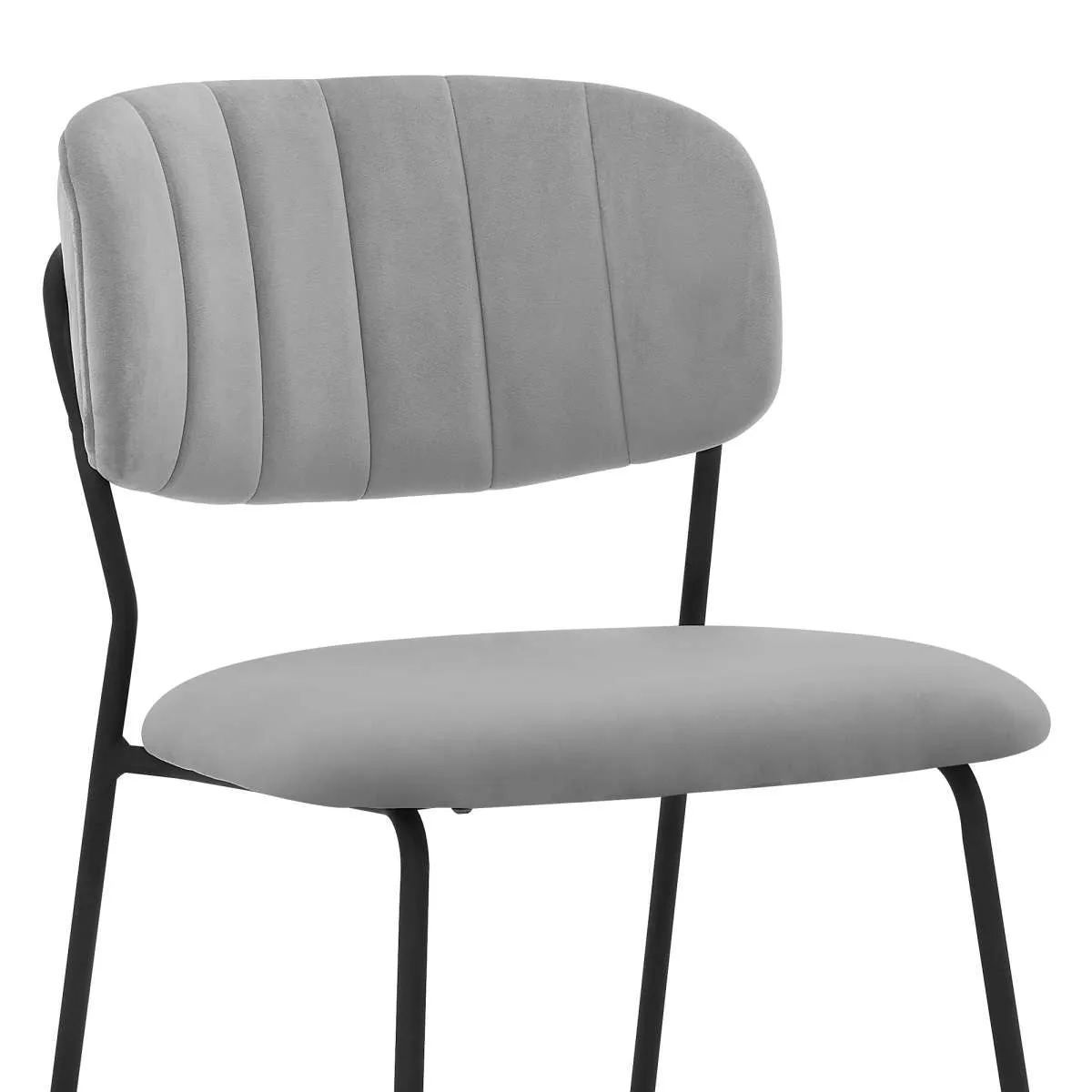 Carlo Gray Velvet and Metal Dining Room Chairs - Set of 2 By Armen Living