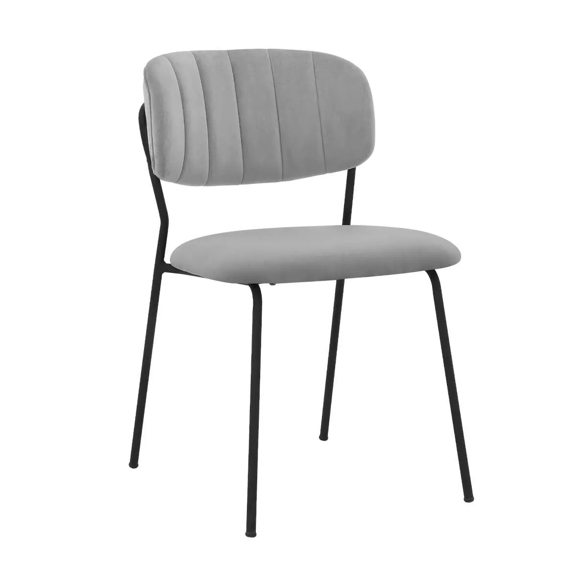 Carlo Gray Velvet and Metal Dining Room Chairs - Set of 2 By Armen Living