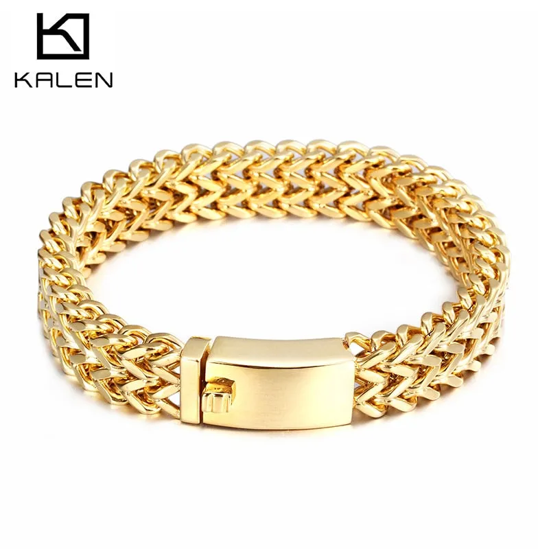 Chain Bracelets Gold Color Mesh Bracelets For Men Cool Accessories