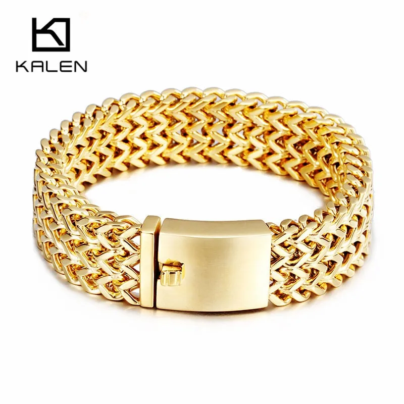 Chain Bracelets Gold Color Mesh Bracelets For Men Cool Accessories