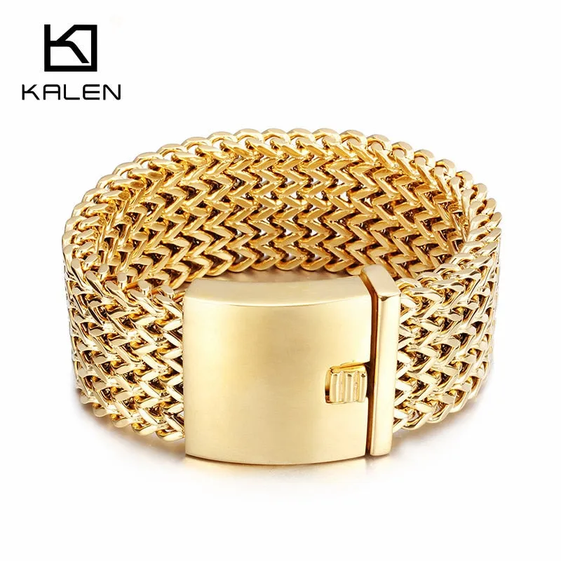 Chain Bracelets Gold Color Mesh Bracelets For Men Cool Accessories