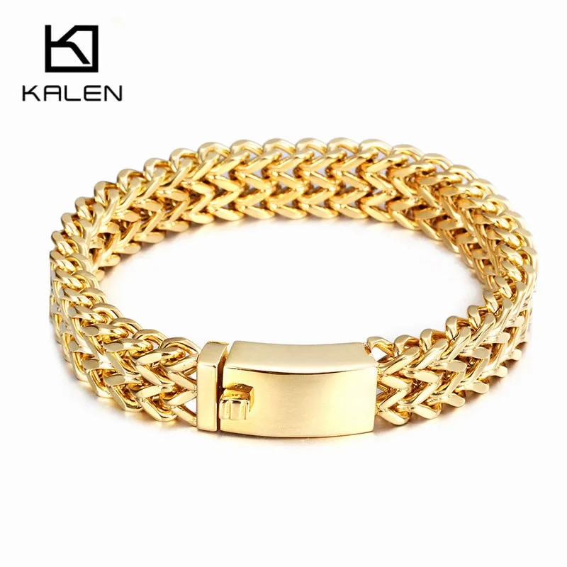 Chain Bracelets Gold Color Mesh Bracelets For Men Cool Accessories