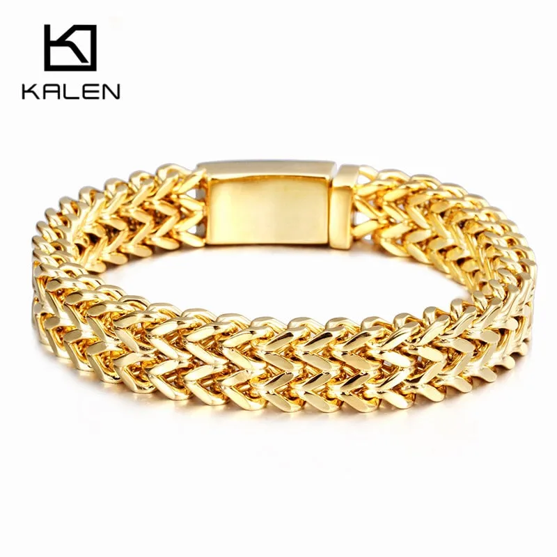 Chain Bracelets Gold Color Mesh Bracelets For Men Cool Accessories