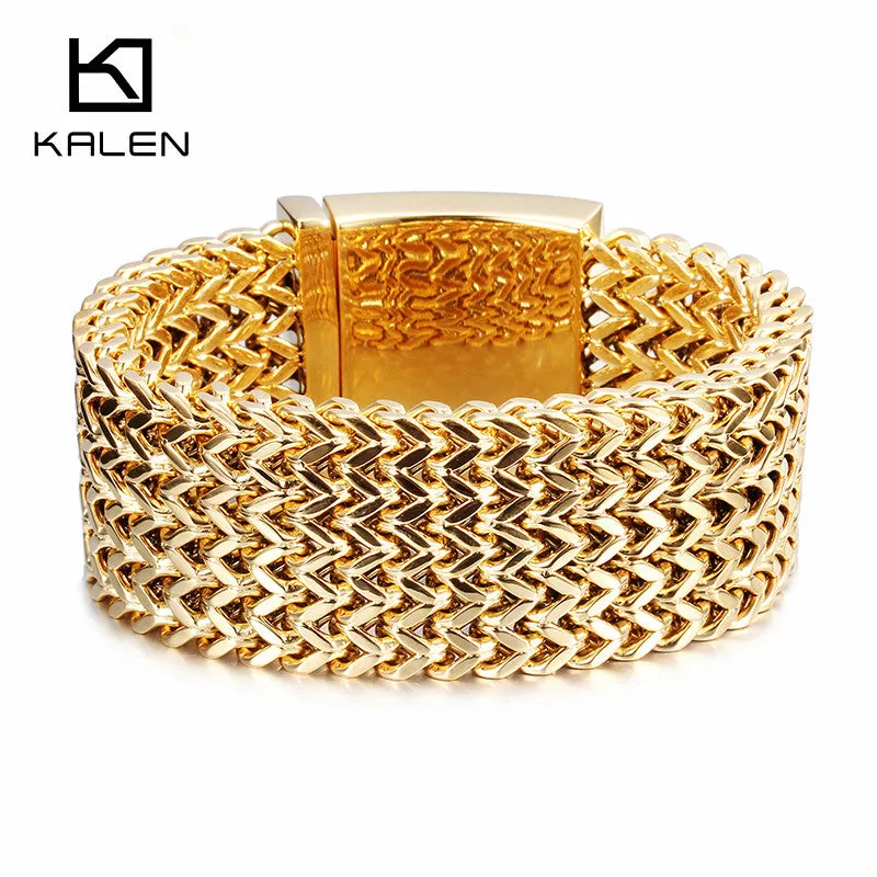Chain Bracelets Gold Color Mesh Bracelets For Men Cool Accessories