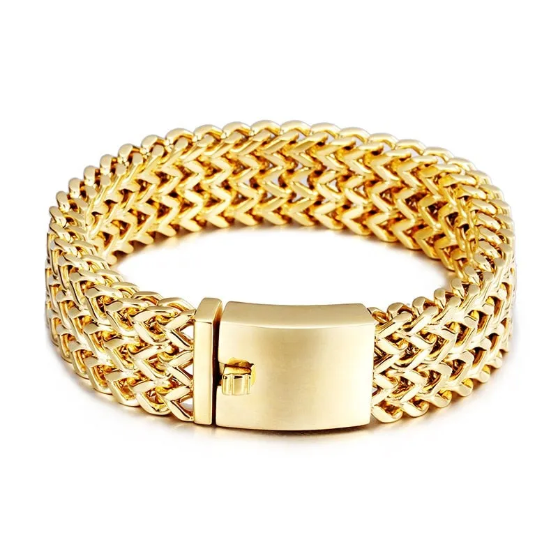 Chain Bracelets Gold Color Mesh Bracelets For Men Cool Accessories
