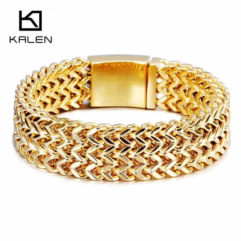 Chain Bracelets Gold Color Mesh Bracelets For Men Cool Accessories