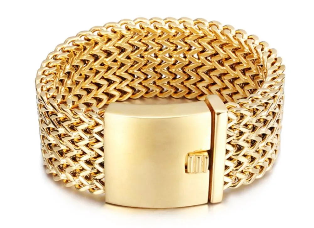 Chain Bracelets Gold Color Mesh Bracelets For Men Cool Accessories
