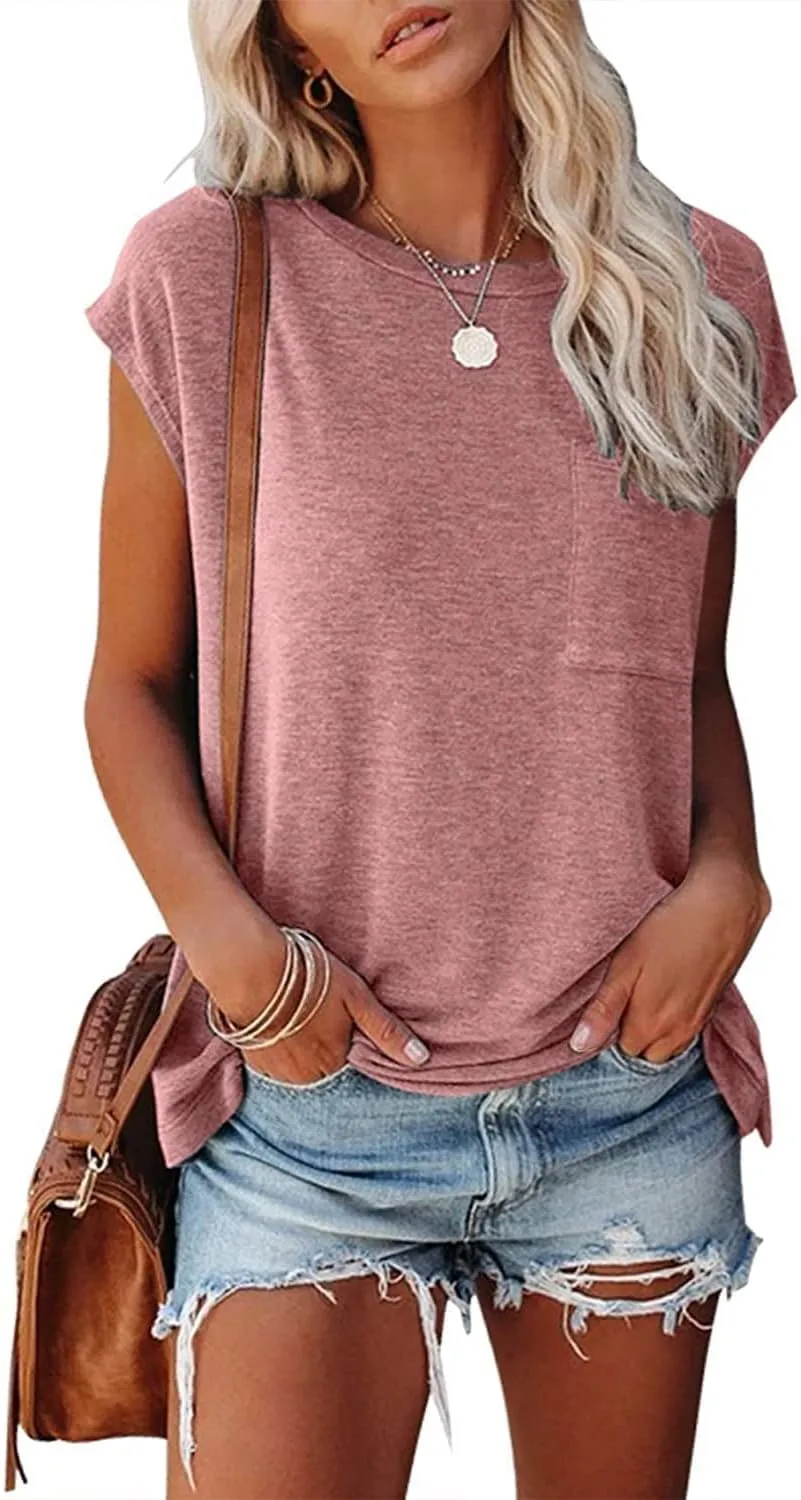 CNFUFEN Long/Short Sleeve T Shirts for Women Fashion Casual Fall/Summer Lightweight Solid Trendy Tops