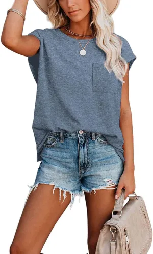 CNFUFEN Long/Short Sleeve T Shirts for Women Fashion Casual Fall/Summer Lightweight Solid Trendy Tops