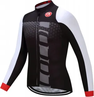 Coconut Ropamo CR Long Sleeve Cycling Jersey Mens, 3 1 Zipper Pockets Bicycle Tops Quick Dry Breathable Biking Shirt
