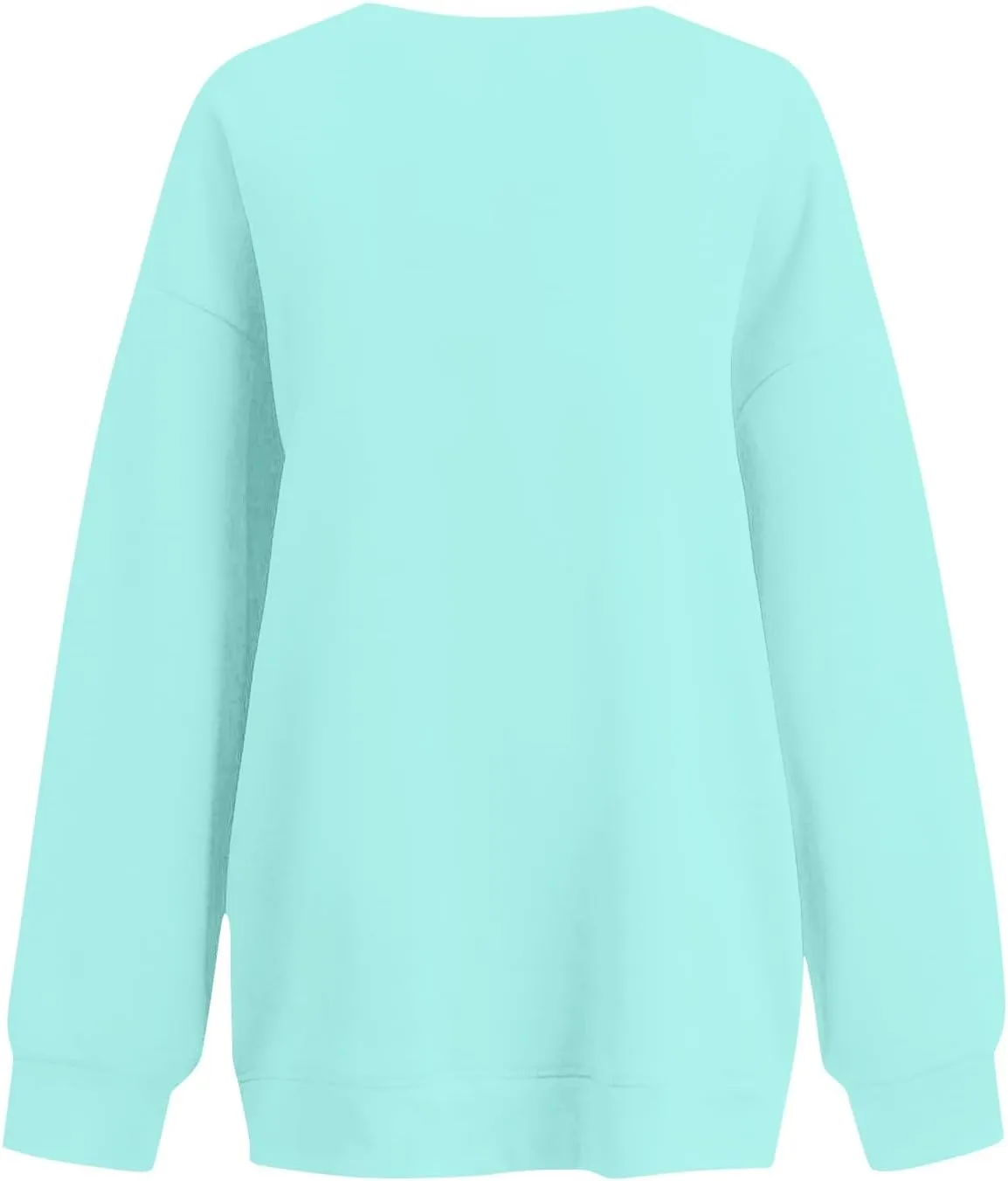 Crewneck Sweatshirts Women Trendy Drop Shoulder Cute Oversized Sweatshirt Comfy Long Sleeve Fleece Pullover Sweater