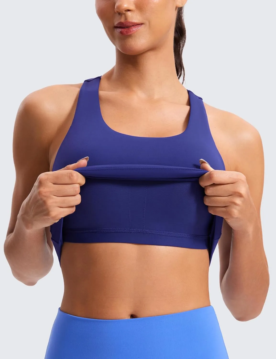 CRZ YOGA Butterluxe Workout Tank Tops for Women Built in Shelf Bras Padded - Racerback Athletic Spandex Yoga Camisole