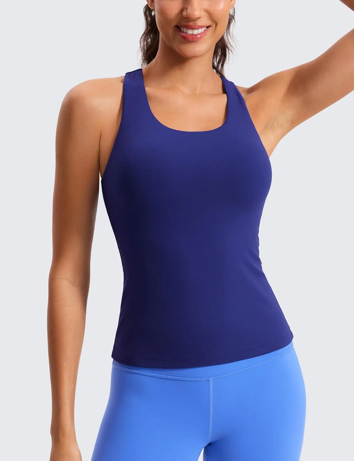 CRZ YOGA Butterluxe Workout Tank Tops for Women Built in Shelf Bras Padded - Racerback Athletic Spandex Yoga Camisole