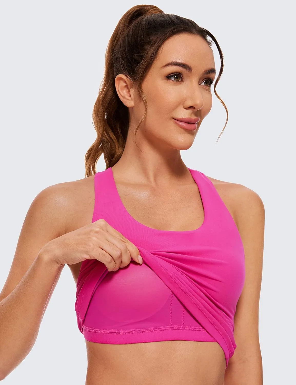 CRZ YOGA Butterluxe Workout Tank Tops for Women Built in Shelf Bras Padded - Racerback Athletic Spandex Yoga Camisole