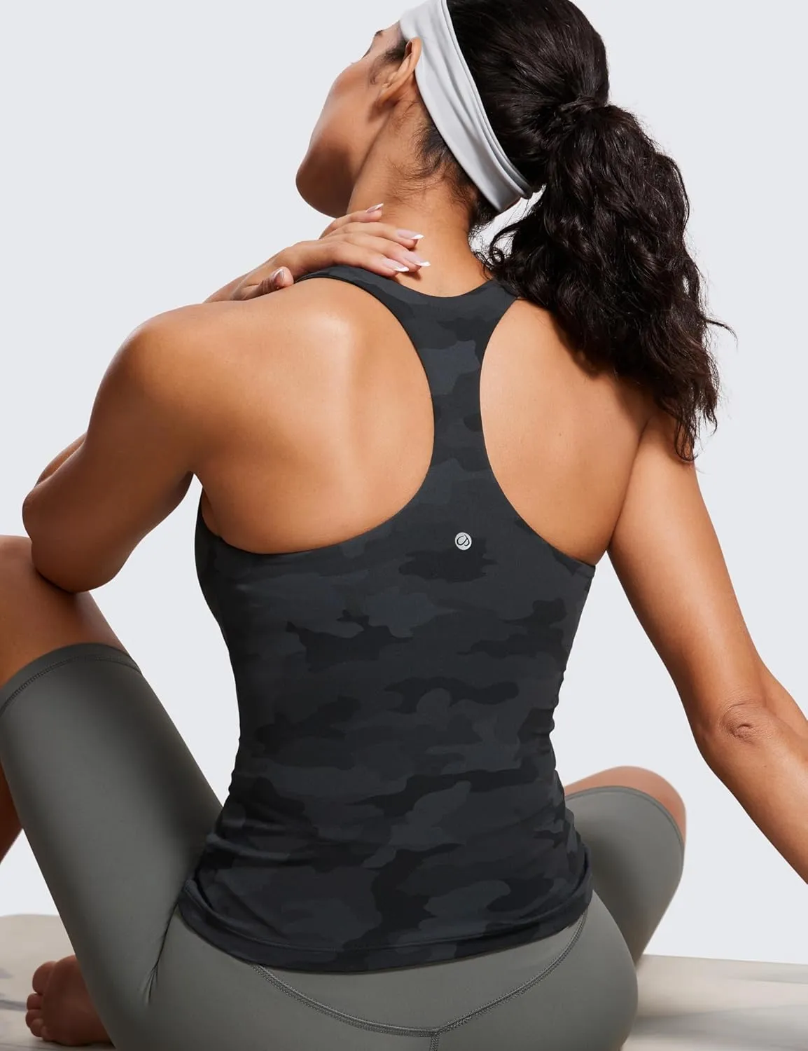 CRZ YOGA Butterluxe Workout Tank Tops for Women Built in Shelf Bras Padded - Racerback Athletic Spandex Yoga Camisole