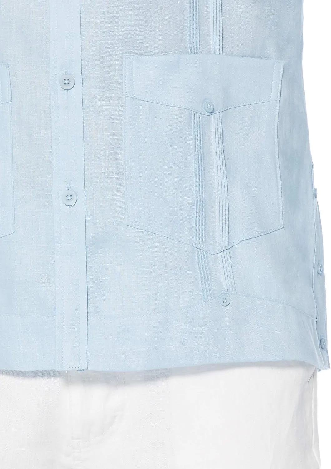 Cubavera Men's 100% Linen Four-Pocket Long Sleeve Guayabera Shirt, Pintuck Detail, Relaxed Fit (Available in Big & Tall)