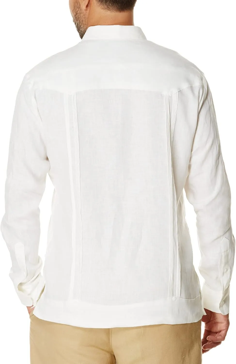 Cubavera Men's 100% Linen Four-Pocket Long Sleeve Guayabera Shirt, Pintuck Detail, Relaxed Fit (Available in Big & Tall)
