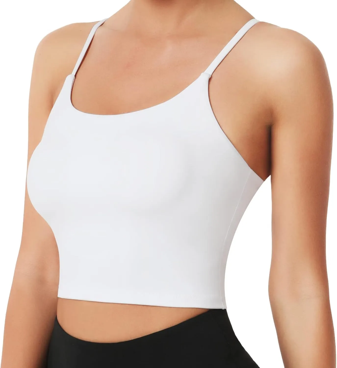 Desol Padded Longline Sports Bras for Women, Criss Cross Back Adjustable Strappy Running Workout Gym Yoga Crop Tank Top