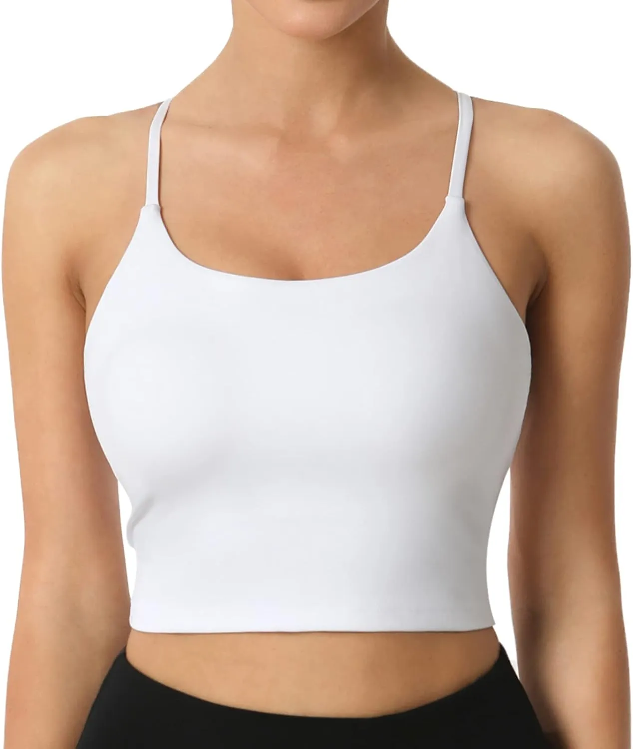 Desol Padded Longline Sports Bras for Women, Criss Cross Back Adjustable Strappy Running Workout Gym Yoga Crop Tank Top