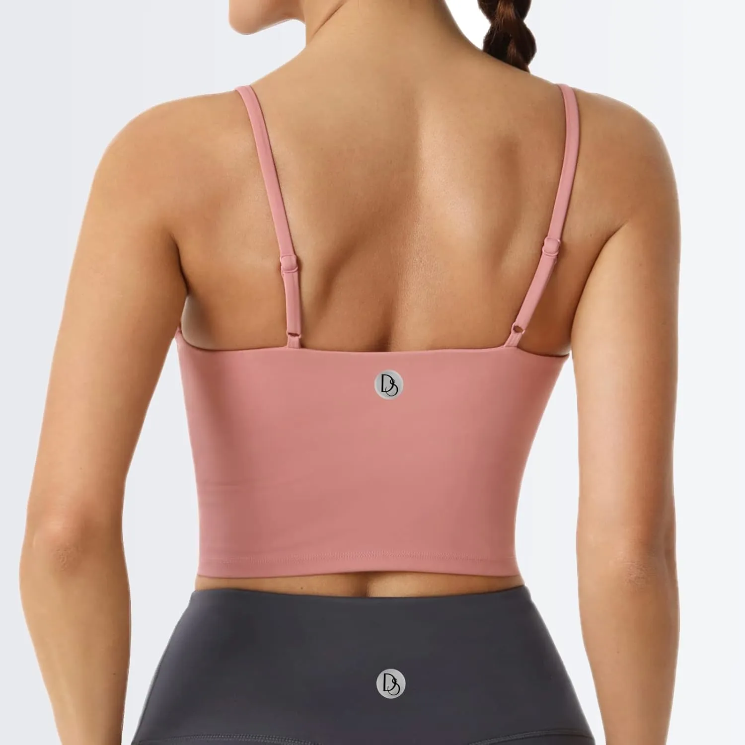 Desol Padded Longline Sports Bras for Women, Criss Cross Back Adjustable Strappy Running Workout Gym Yoga Crop Tank Top