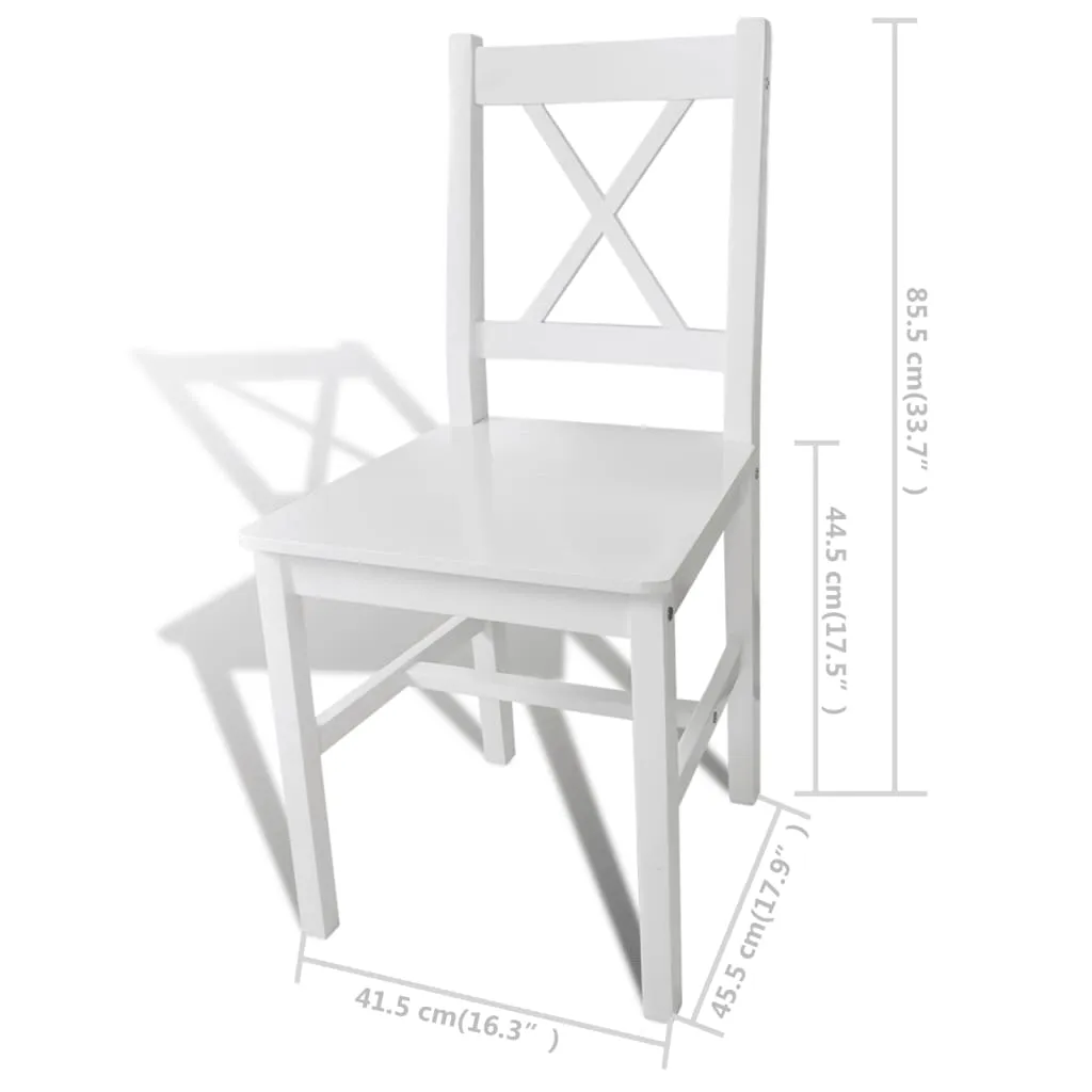 Dining Chairs 6 pcs White Pinewood