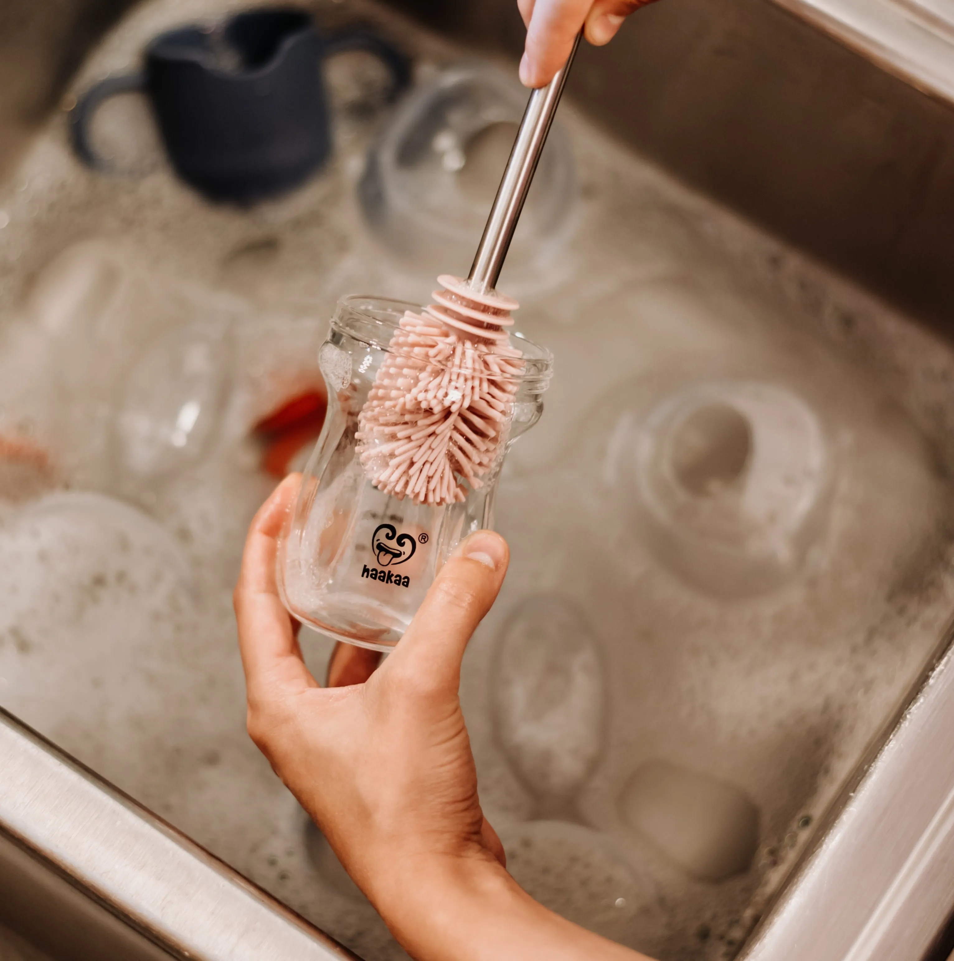 Double-Ended Silicone Cleaning & Bottle Brush