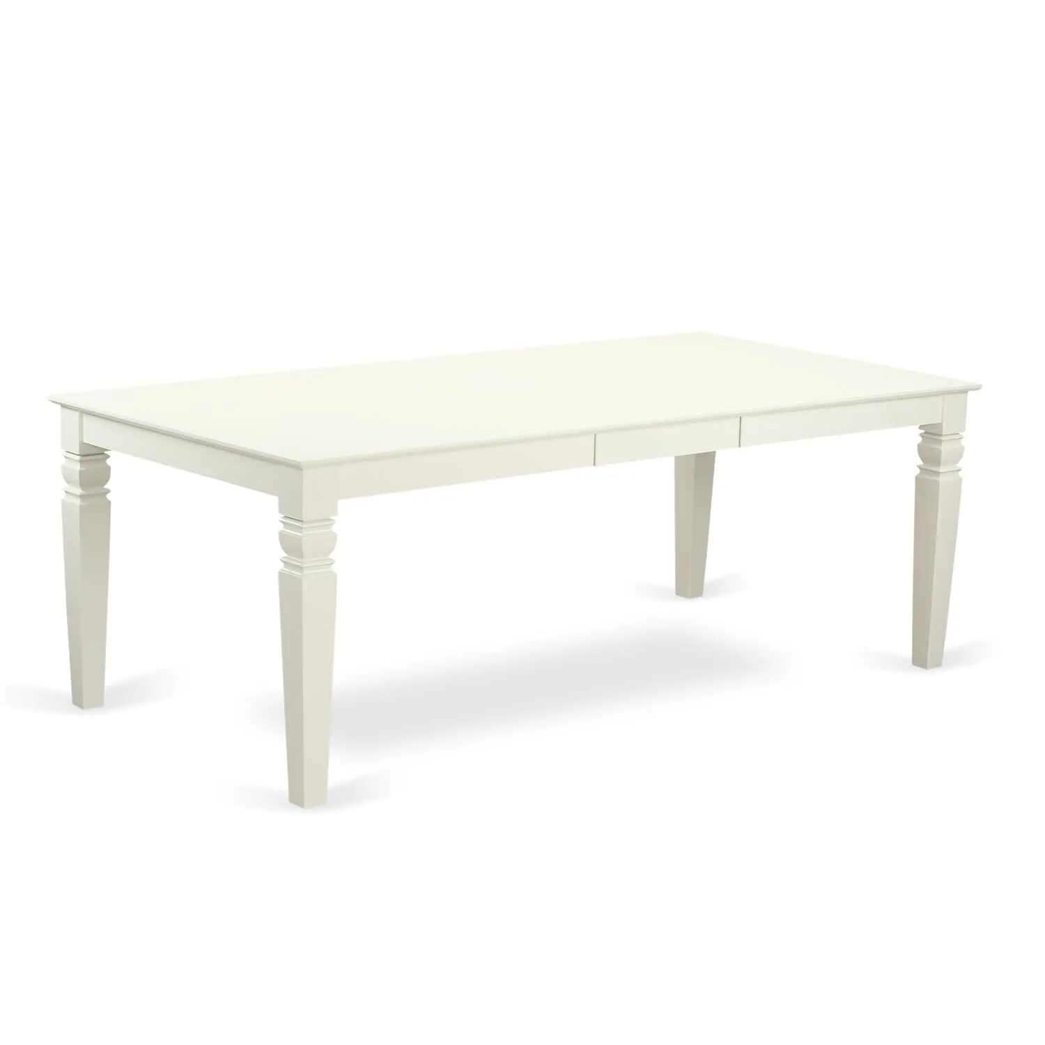 East West Furniture LGDA5-LWH-23 5 Piece Dining Room Set Contains a Rectangle Kitchen Table with Butterfly Leaf and 4 Upholstered Parson Chairs, 42x84 Inch, linen white
