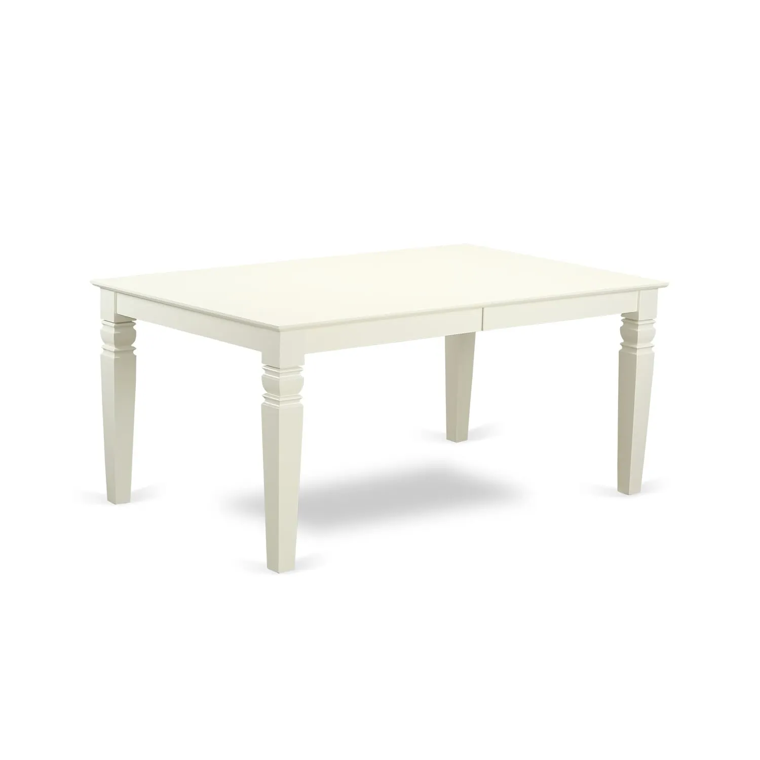East West Furniture LGDA5-LWH-23 5 Piece Dining Room Set Contains a Rectangle Kitchen Table with Butterfly Leaf and 4 Upholstered Parson Chairs, 42x84 Inch, linen white