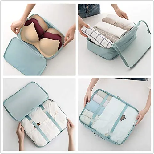 EFAILY Lightweight Luggage Packing Organizers 6 pcs Luggage Packing Organizers Packing Cubes Set for Travel (Gray)