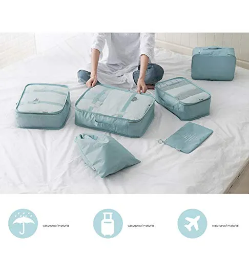EFAILY Lightweight Luggage Packing Organizers 6 pcs Luggage Packing Organizers Packing Cubes Set for Travel (Gray)