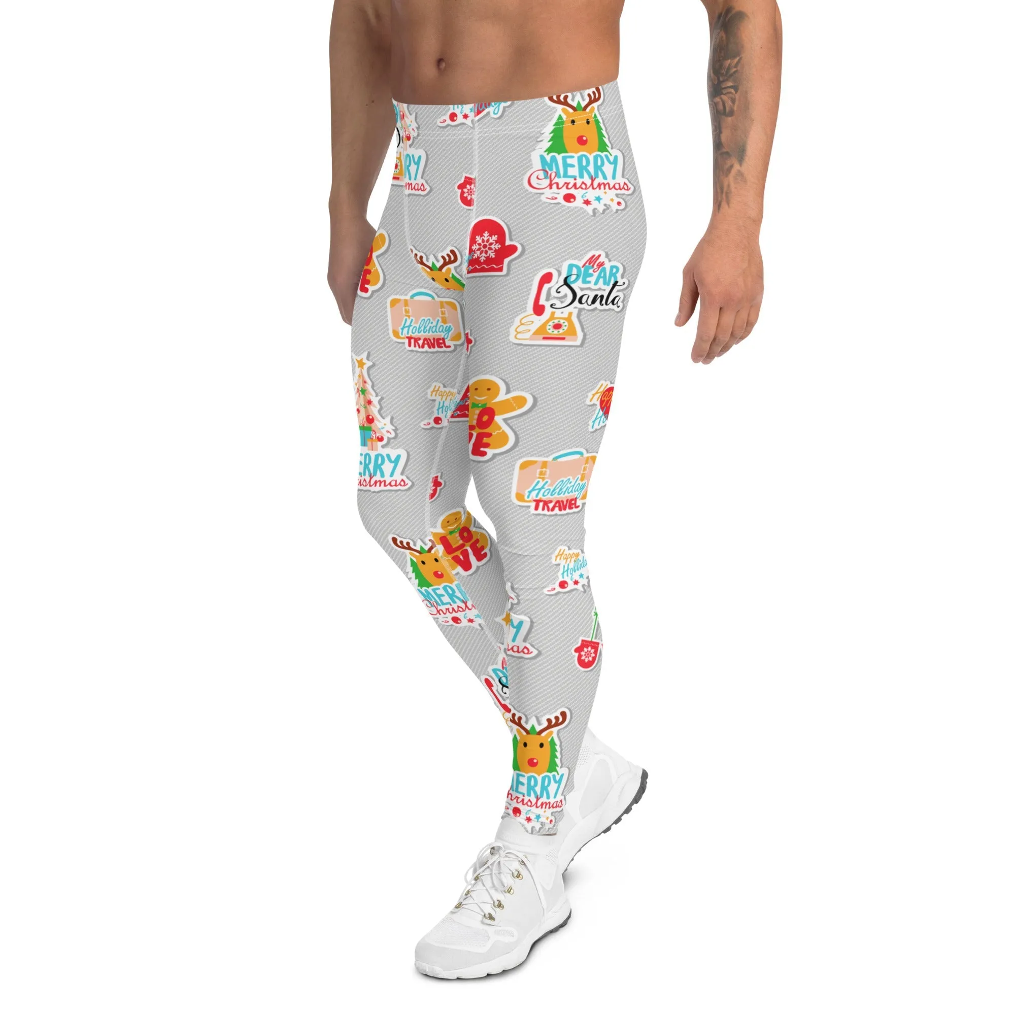 Festive Stickers Men's Leggings