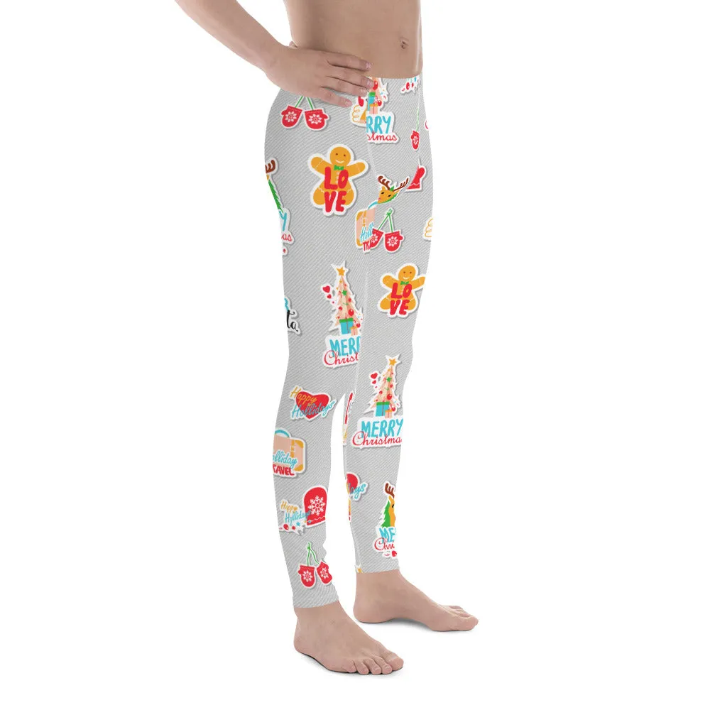 Festive Stickers Men's Leggings