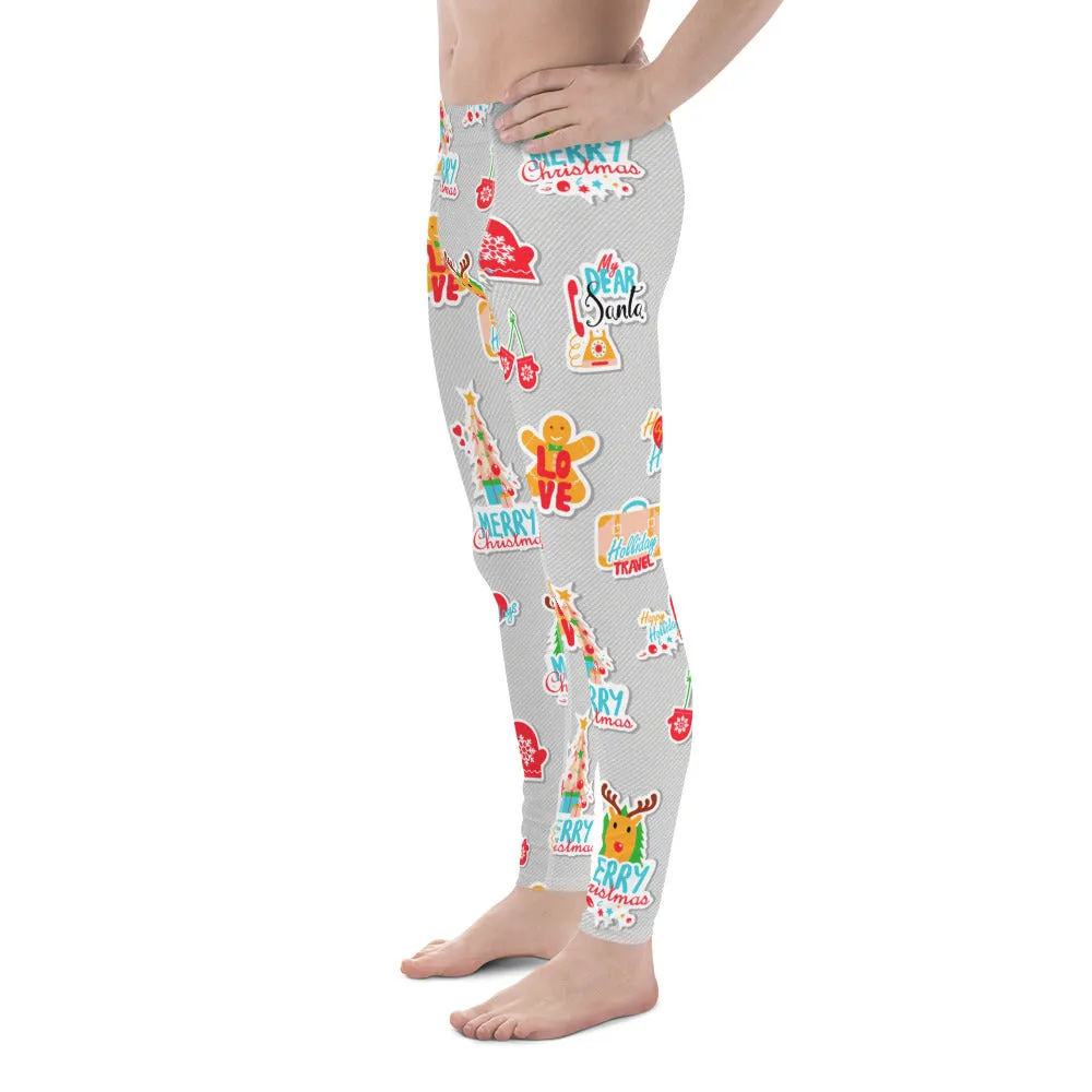 Festive Stickers Men's Leggings