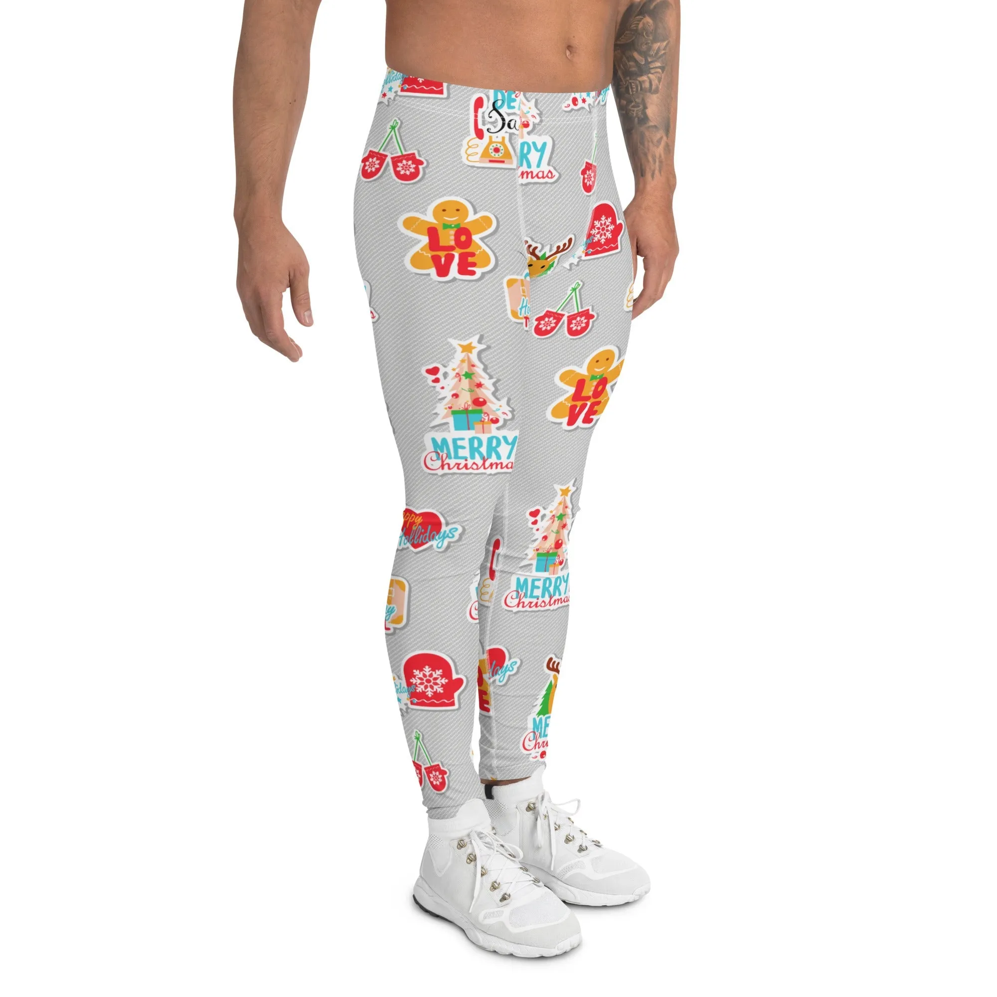Festive Stickers Men's Leggings