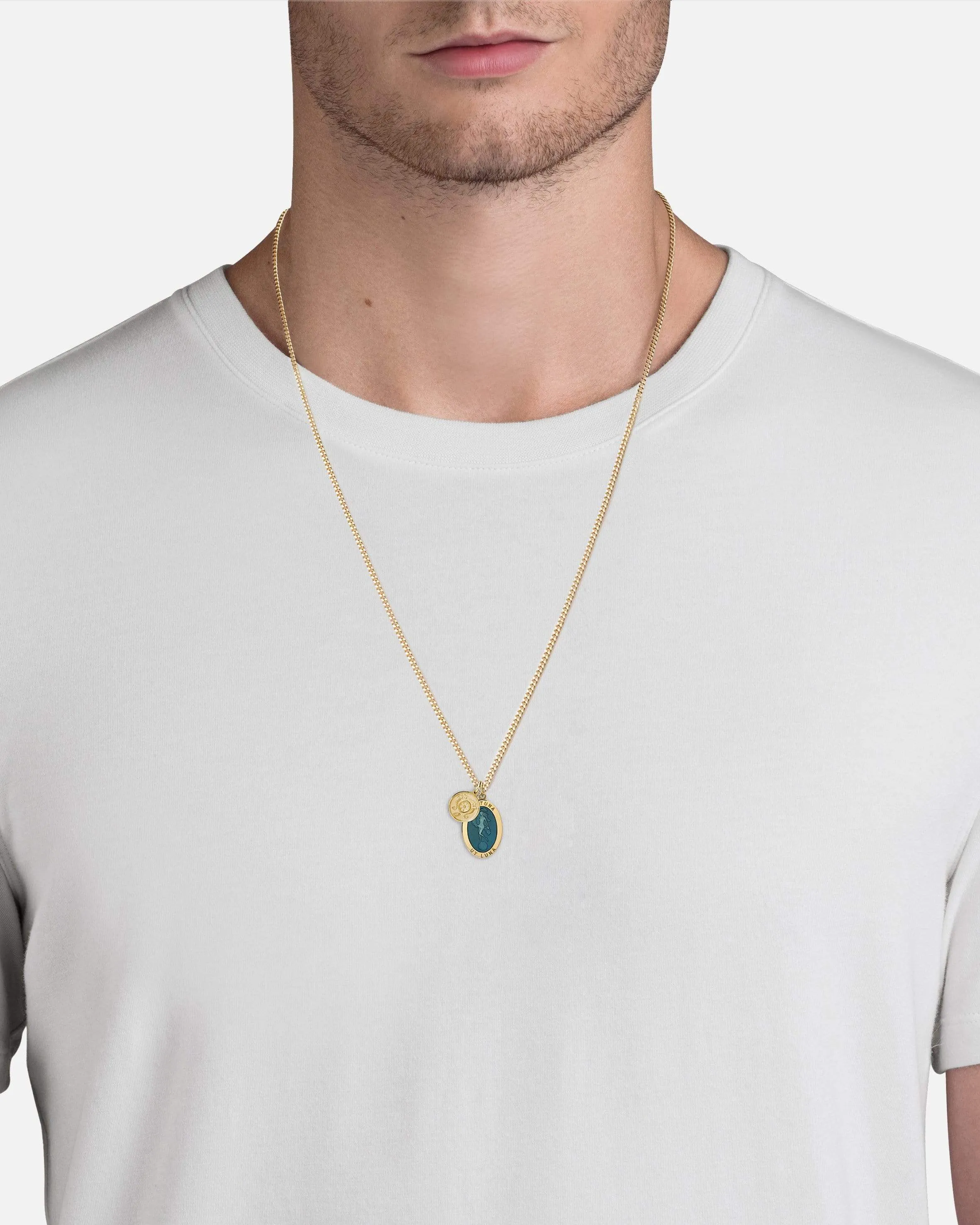 Fortuna Necklace, Gold Vermeil/Teal