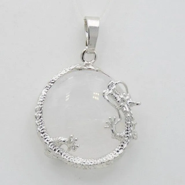 Fortune Dragon Natural Stone Pendant