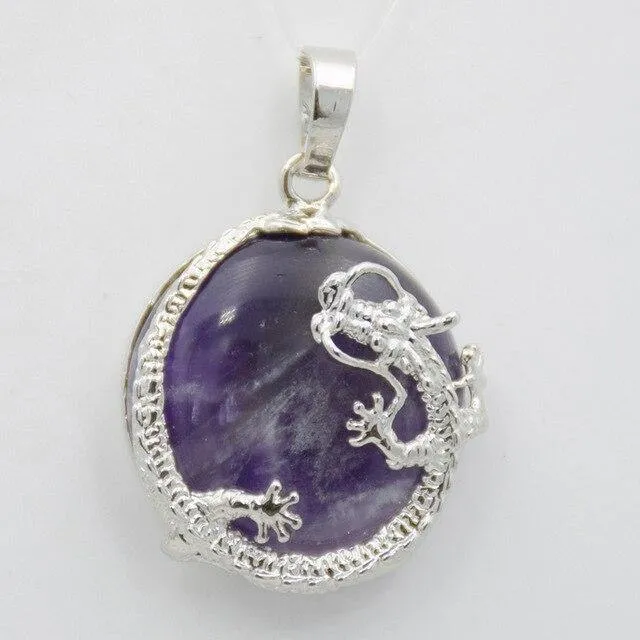 Fortune Dragon Natural Stone Pendant