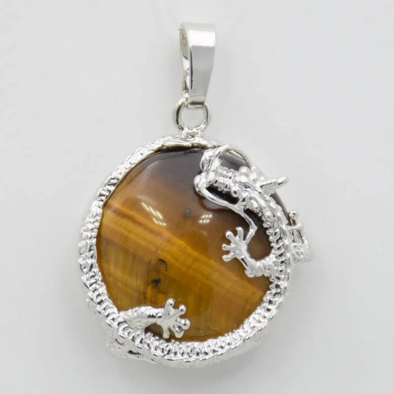 Fortune Dragon Natural Stone Pendant