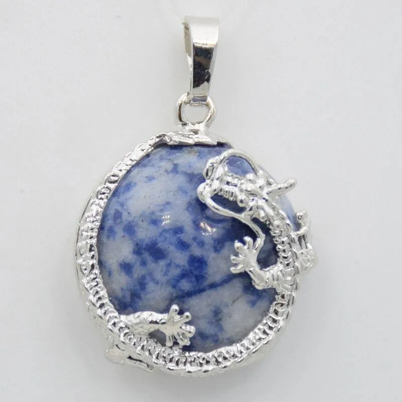 Fortune Dragon Natural Stone Pendant