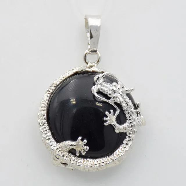 Fortune Dragon Natural Stone Pendant