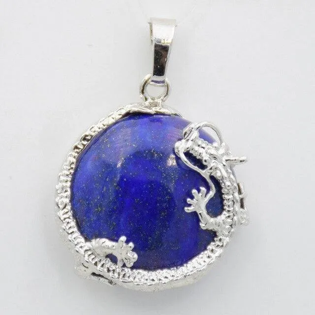 Fortune Dragon Natural Stone Pendant