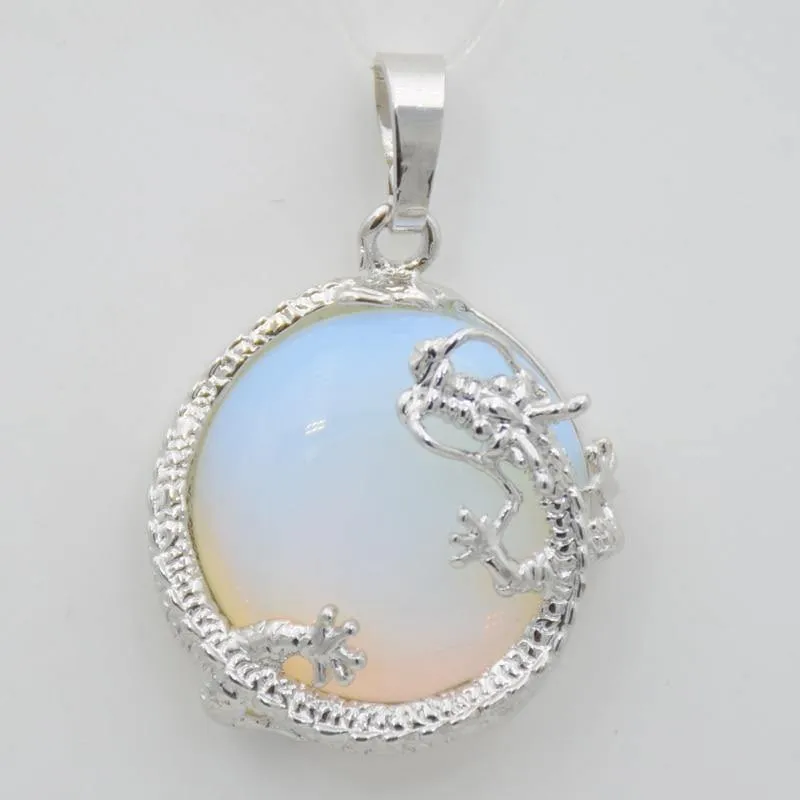 Fortune Dragon Natural Stone Pendant