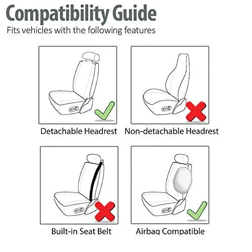 Front & Rear Seat Covers with Headrest Backrest Cushions for Chevy Chevrolet Bolt EV EUV Car Seat Cover Luxury PU Leather Comfortable Wear Resistant Brown