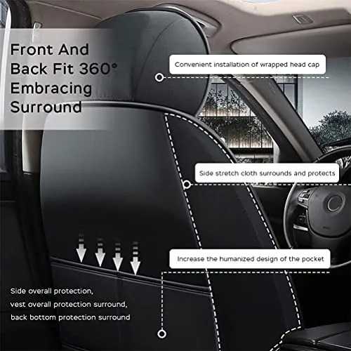 Front Seat Covers for Chevy Chevrolet Bolt EV EUV Car Seat Cover Luxury PU Leather Comfortable Stylish Black