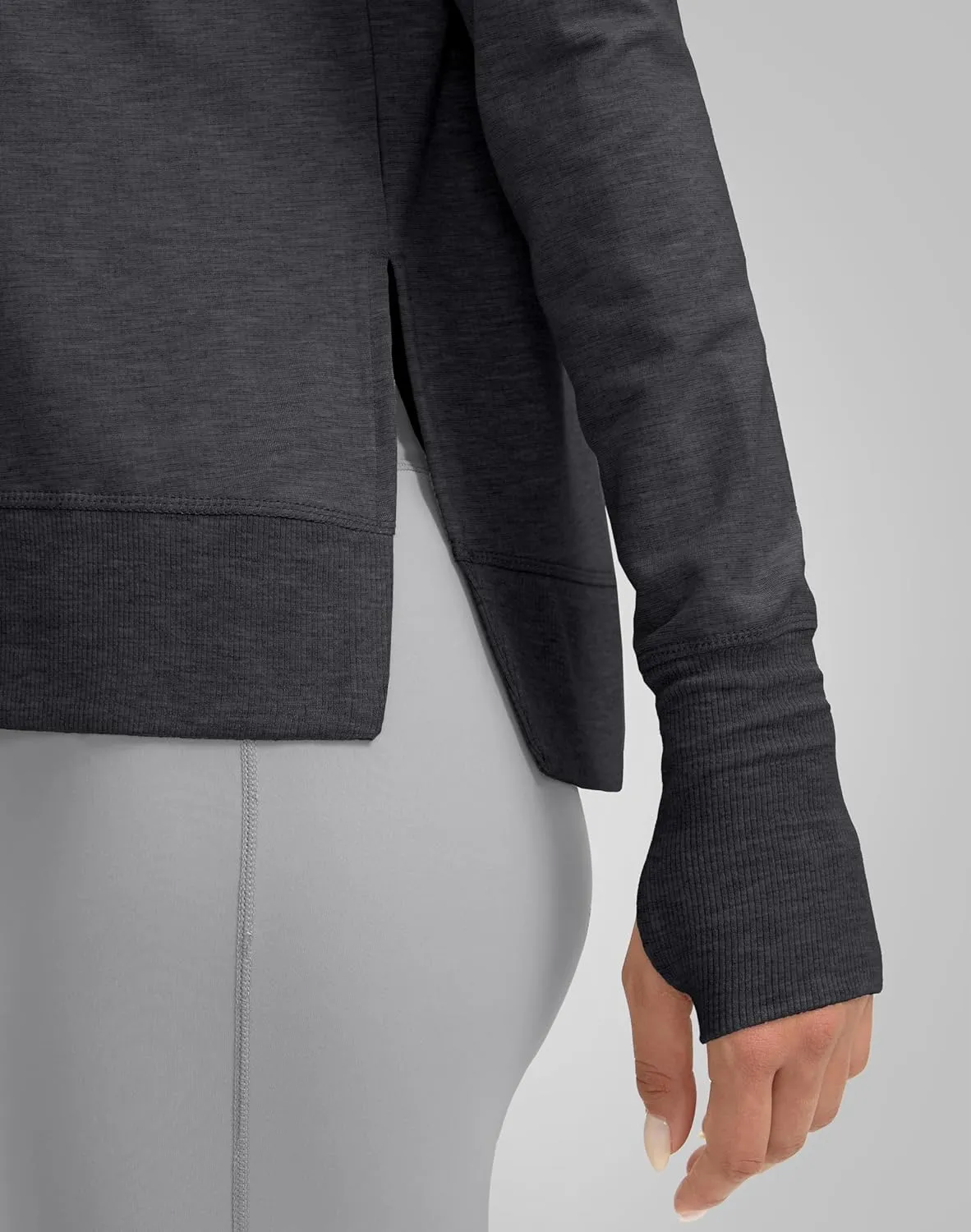 G Gradual Sweatshirt for Women Buttery Soft Yoga Tops Crewneck Modal Pullover Shirts Side Slit Thumb Holes
