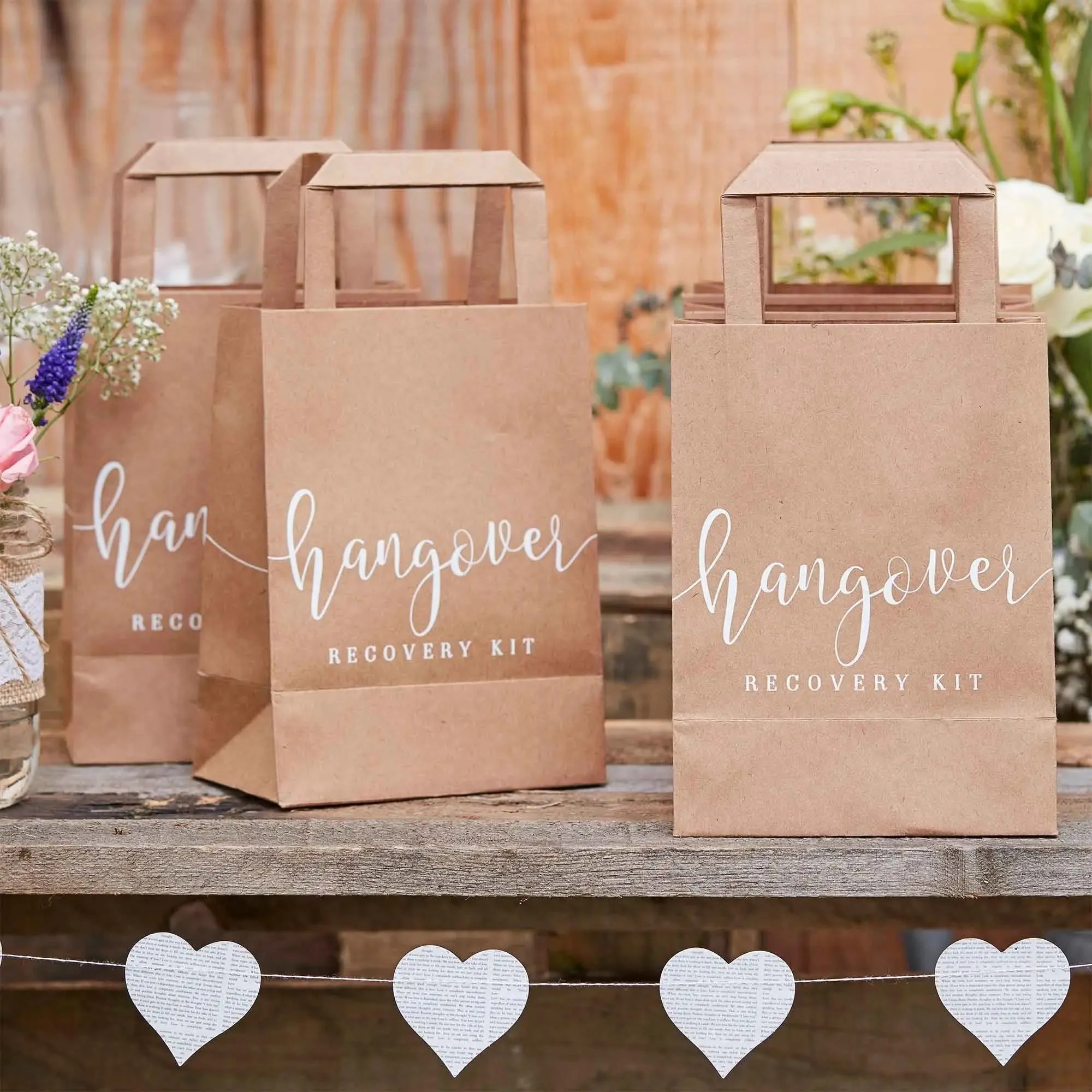 Ginger Ray Rustic Country Hangover Recovery Kit Gift Bags - 5 Pkt - CLEARANCE