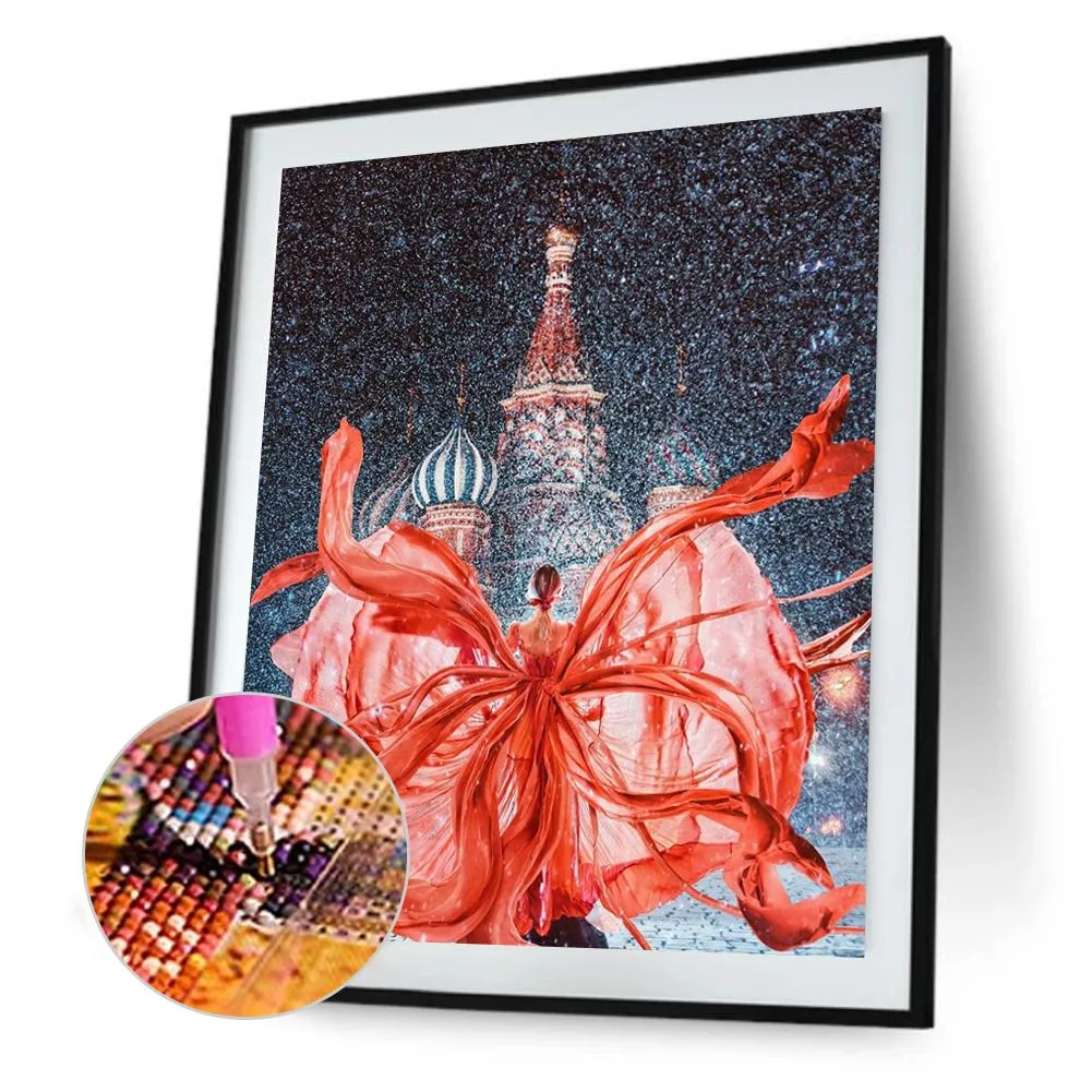 Girl Tower - Full Round Diamond - 30x40CM